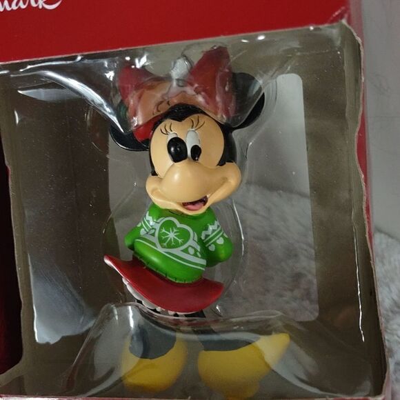 Hallmark Disney Minnie Mouse Christmas Ornament Set of 2 - Picture 3 of 5